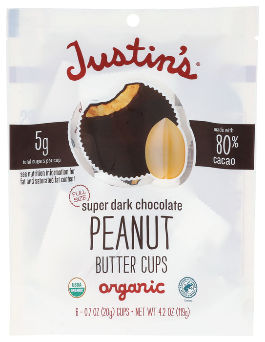 JUSTIN'S: Cups Supr Dark Choc Pb, 4.2 oz
