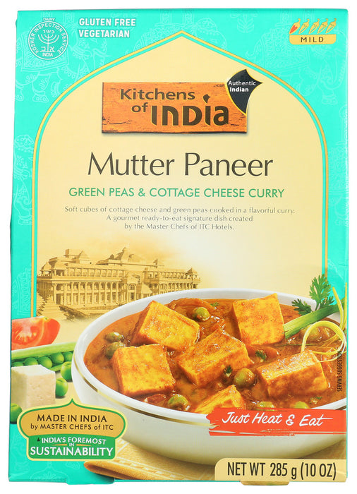 KITCHENS OF INDIA: Entre Read To Eat Mutter Paneer Green Peas, 10 oz