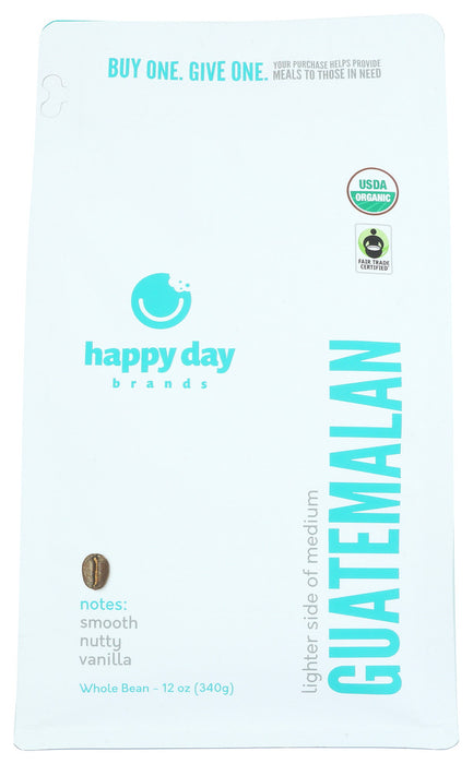 HAPPY DAY BRANDS: Coffee Guatemalan Whle Bn, 12 OZ