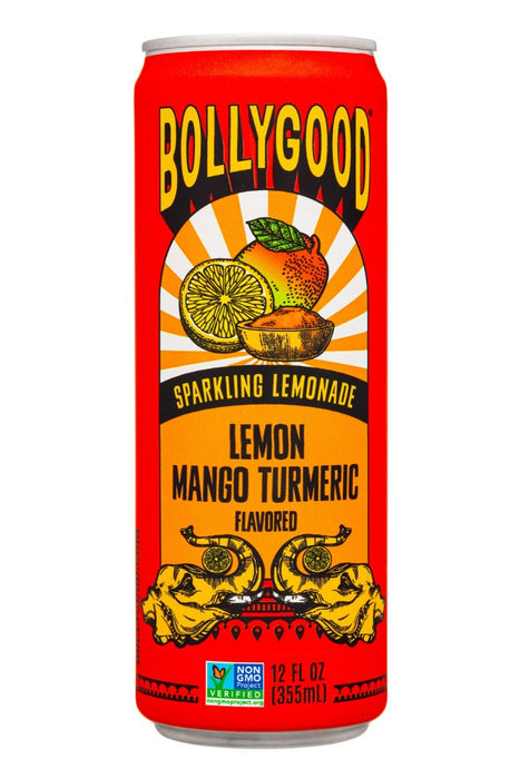 BOLLYGOOD: Sparkling Lemonade Lemon Mango Turmeric, 12 fo