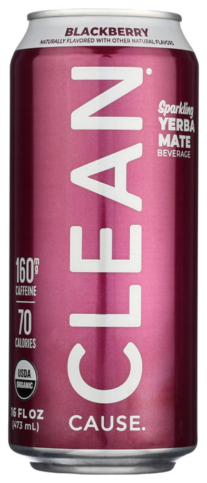 CLEAN CAUSE: Blackberry Sparkling Yerba Mate Tea, 16 fo