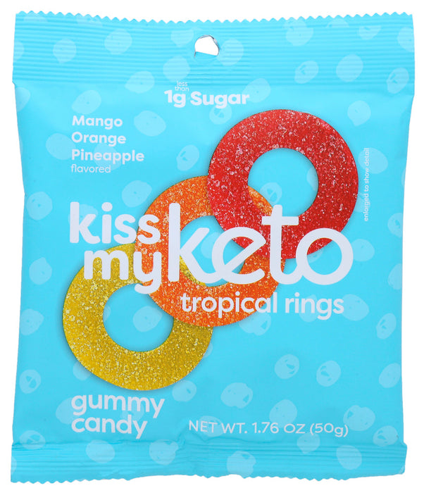 KISS MY KETO: Gummy Tropical Rings, 1.76 oz