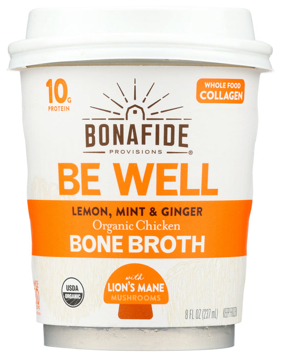 BONAFIDE: Be Well Organic Chicken Bone Broth, 8 oz
