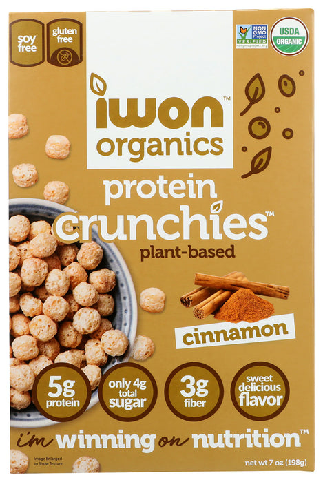 IWON ORGANICS: Crunchies Protein Cinnamn, 7 oz