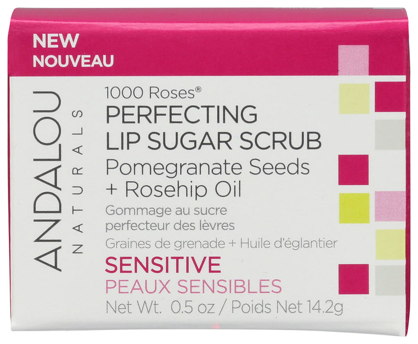 ANDALOU NATURALS: 1000 Roses Perfecting Lip Sugar Scrub, .5 oz