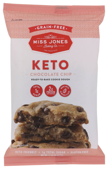 MISS JONES BAKING CO: Keto Ready To Bake Dough Chocolate Chip, 11.84 oz