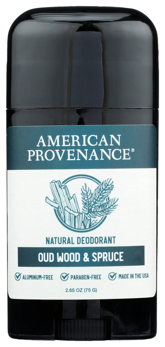 AMERICAN PROVENANCE: Oud Wood and Spruce Deodorant, 2.65 oz