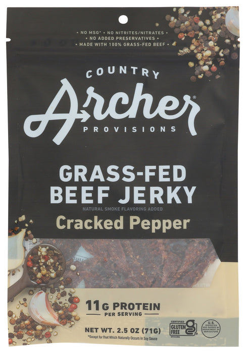 COUNTRY ARCHER: Cracked Pepper Beef Jerky, 2.5 oz