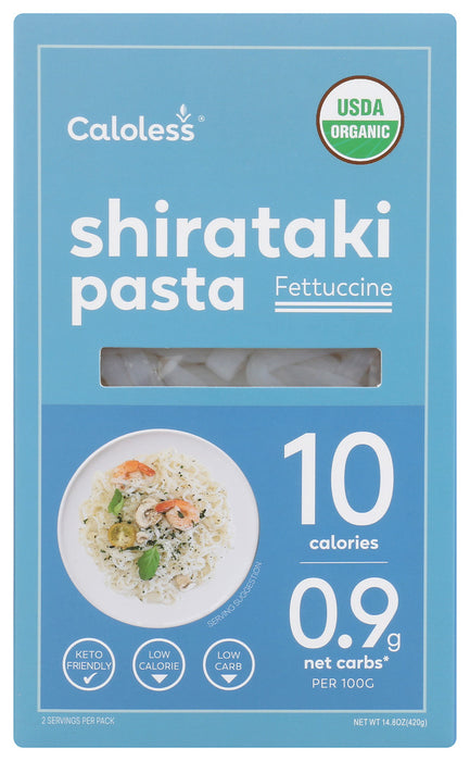 CALOLESS: Pasta Shirataki Fettuccini Organic, 16oz