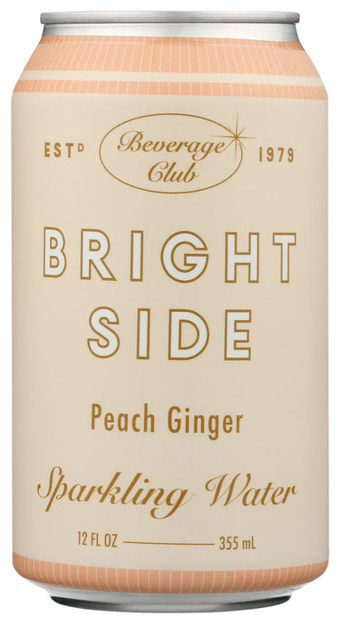 BRIGHT SIDE BEVERAGE CLUB: Sprk Wtr Peach Ginger 6Pk, 72 FO