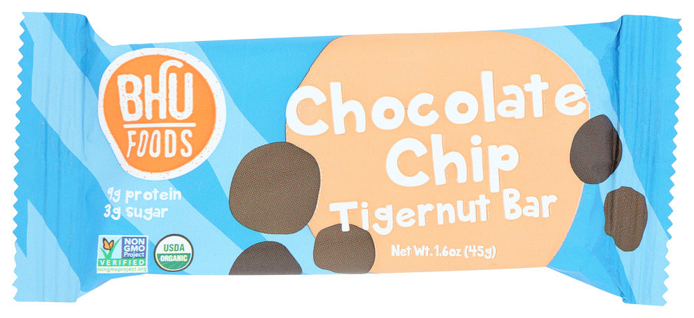 BHU FOODS: Chocolate Chip Tigernut Bar, 1.6 oz