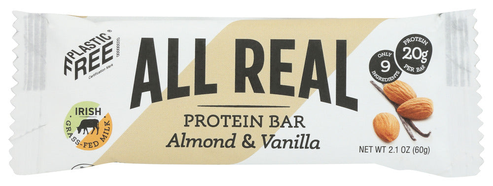 ALL REAL NUTRITION: Almond Vanilla Protein Bar, 2.1 oz