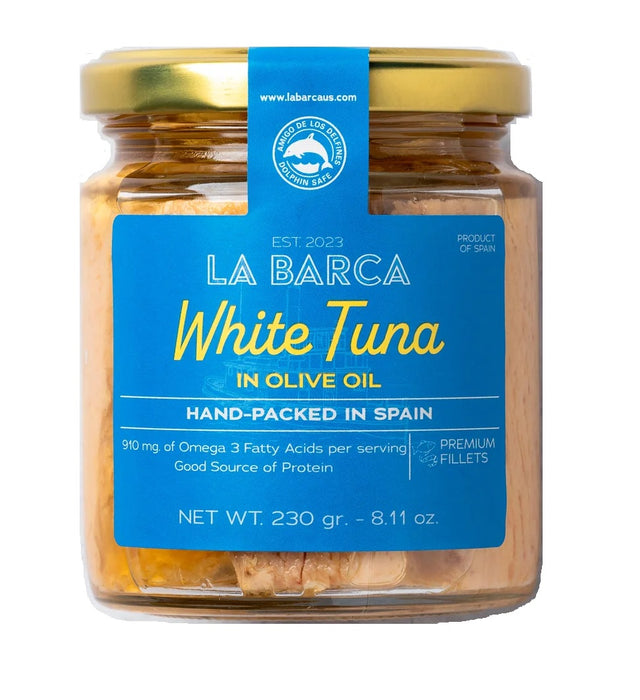 LA BARCA: White Tuna in Olive Oil, 8.11 oz