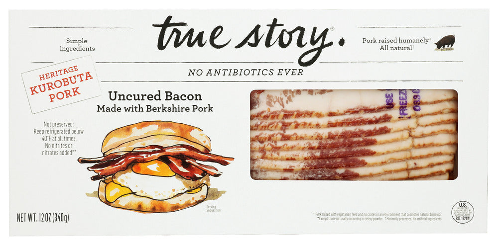 TRUE STORY: Kurobuta Uncured Bacon, 12 oz