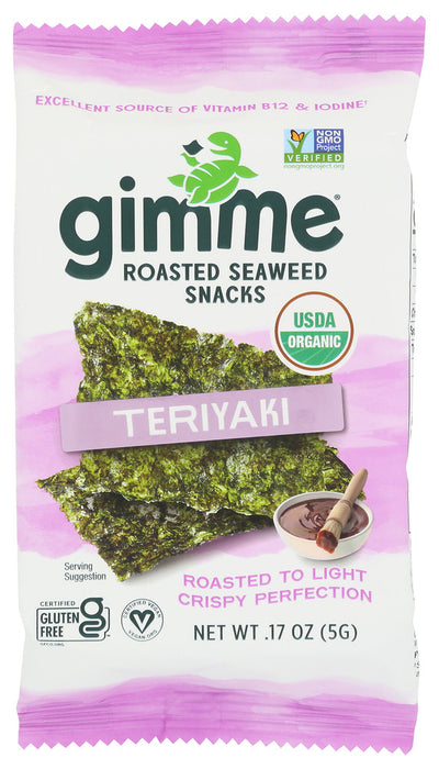 GIMME: Organic Roasted Seaweed Snacks Teriyaki, 0.17 oz