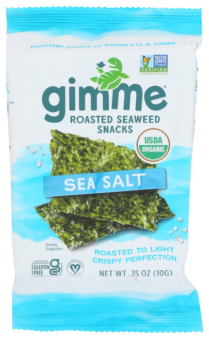 GIMME: Organic Roasted Seaweed Snacks Sea Salt, 0.35 oz