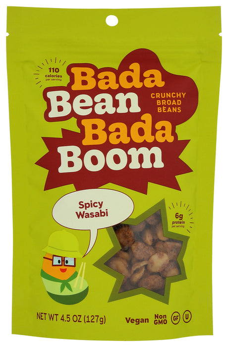 BADA BEAN BADA BOOM: Spicy Wasabi Crunchy Broad Beans, 4.5 oz