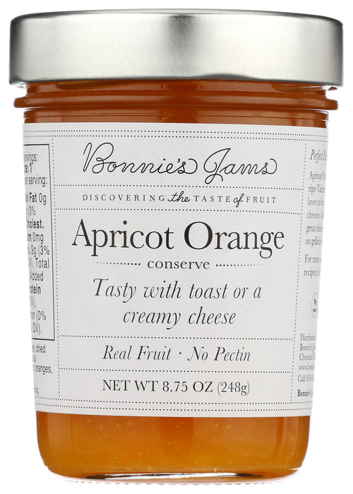 BONNIES JAMS: Apricot Orange Jams, 8.75 oz