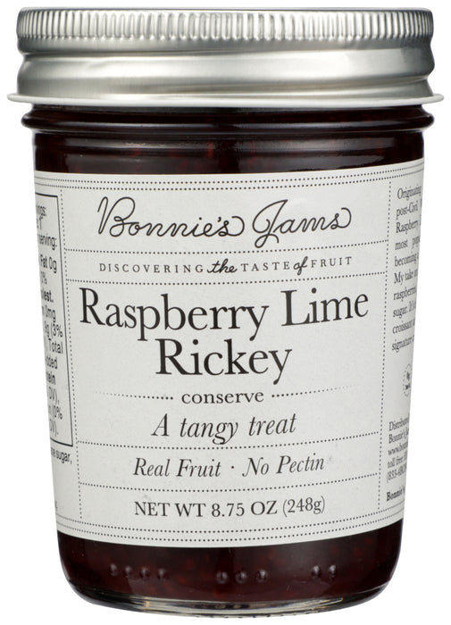 BONNIES JAMS: Jam Rspbry Lime Rickey, 8.75 oz