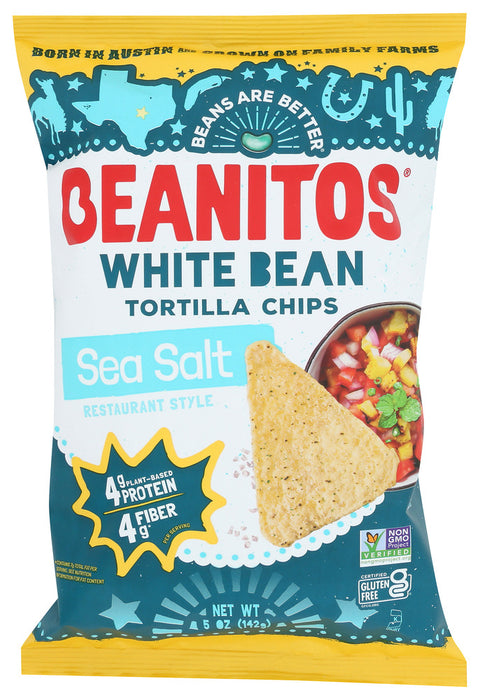 BEANITOS: White Bean Chips with Sea Salt Restaurant Style, 6 oz