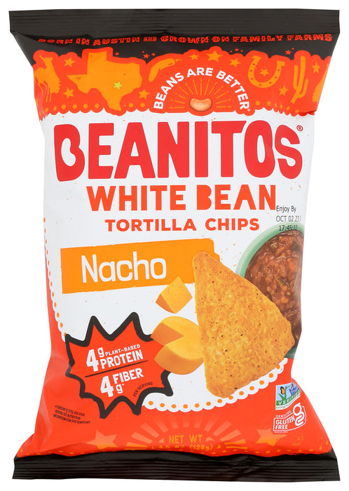 BEANITOS: White Bean Chips Nacho Cheese, 4.5 oz