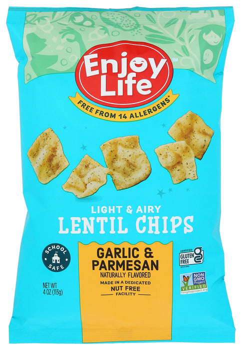ENJOY LIFE: Plentils Lentil Chips Garlic & Parmesan, 4 oz