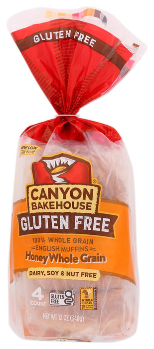 CANYON BAKEHOUSE: Honey Whole Grain English Muffin , 12 oz