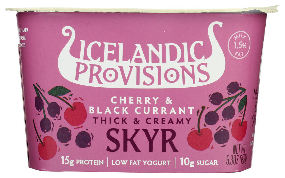ICELANDIC PROVISIONS: Cherry Black Currant Yogurt, 5.3 oz