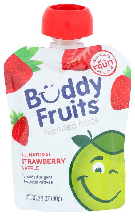 BUDDY FRUITS: Strawberry and Apple Blended Fruits, 3.2 oz