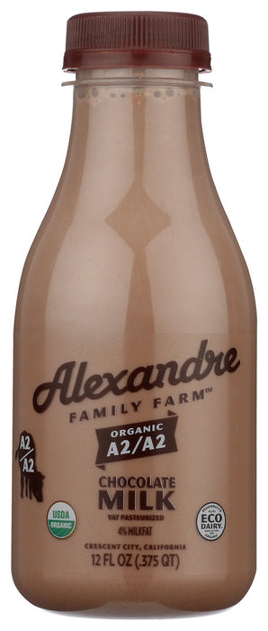 ALEXANDRE FAMILY FARM: Organic A2A2 Chocolate Milk, 12 fo