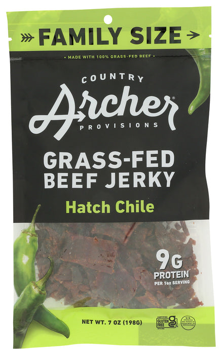 COUNTRY ARCHER: Jerky Beef Hatch Chile, 7 oz