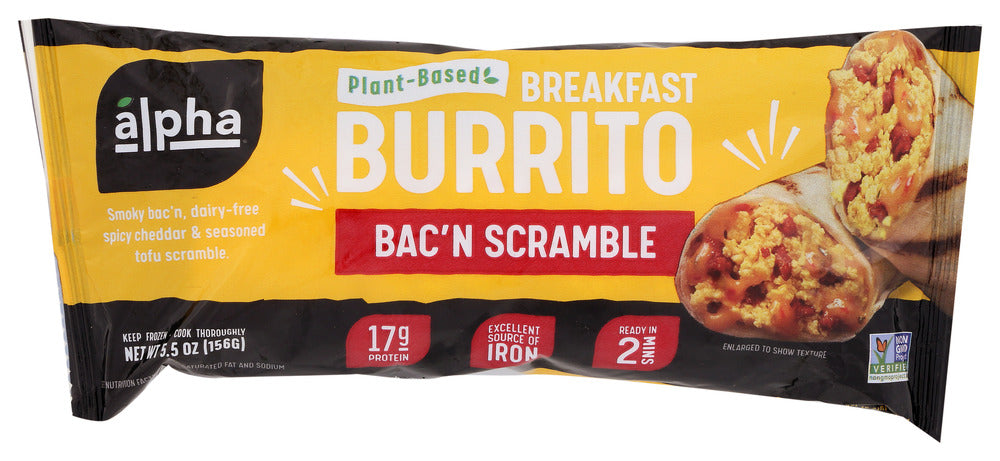 ALPHA FOODS: Bacn Scramble Burrito, 5.5 oz