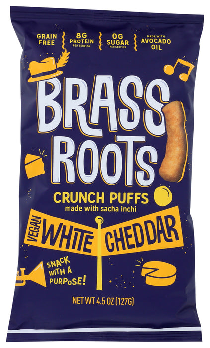 BRASS ROOTS: White Cheddar Crunch Puffs, 4.5 oz
