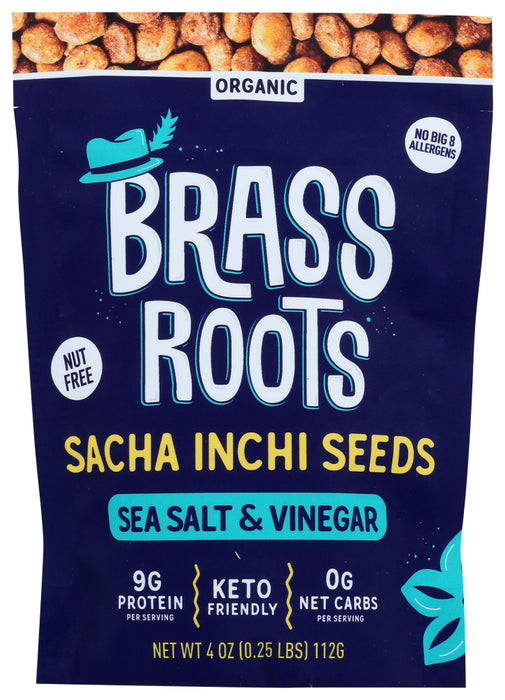 BRASS ROOTS: Sacha Inchi Seeds Sea Salt Vinegar, 4 oz