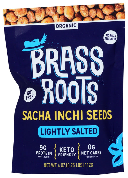 BRASS ROOTS: Sacha Inchi Seeds Lightly Salted, 4 oz