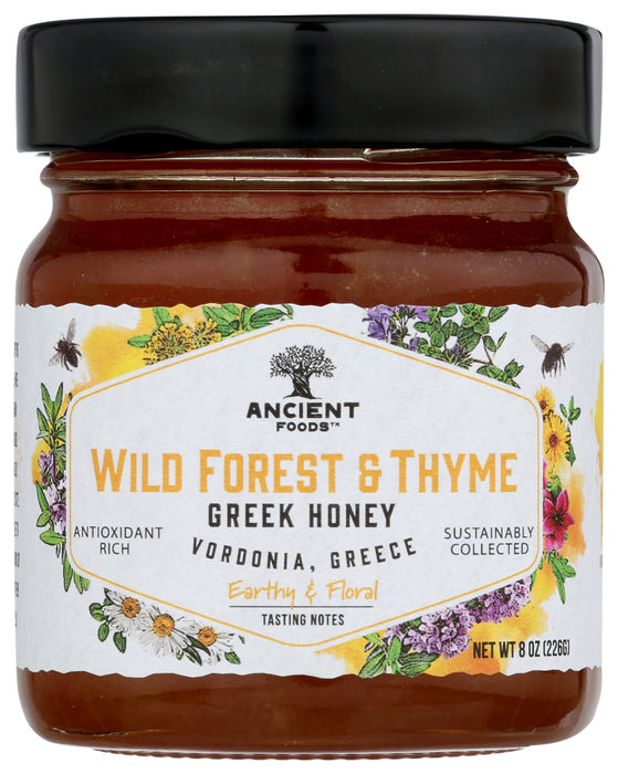 ANCIENT FOODS: Honey Grk Wld Frst Thyme, 8 oz