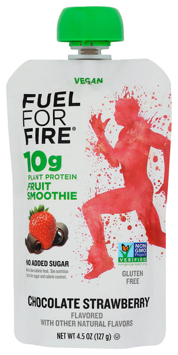 FUEL FOR FIRE: Chocolate Strawberry Plant Protein Fruit Smoothie, 4.5 oz