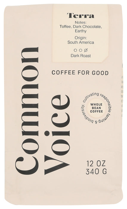 COMMON VOICE COFFEE CO: Terra Dark Roast Coffee, 12 oz
