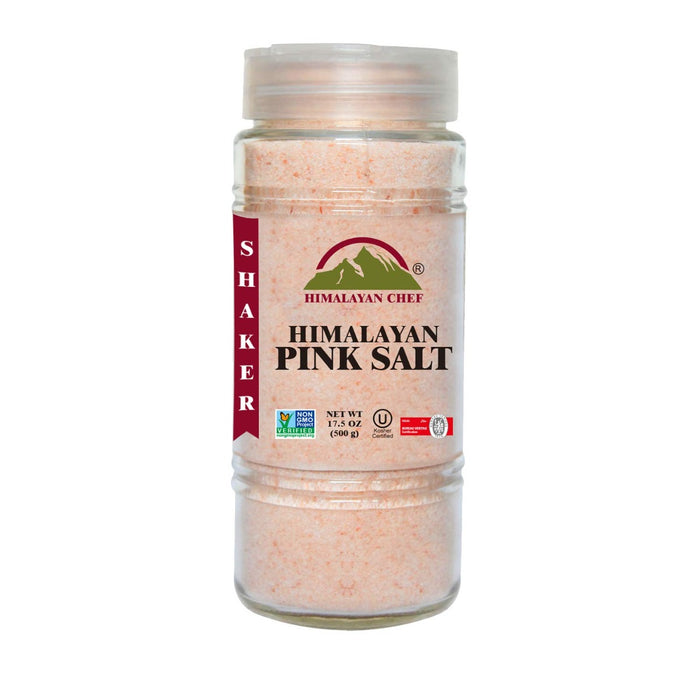 HIMALAYAN CHEF: Salt Glass Jar Fine, 17.5 oz