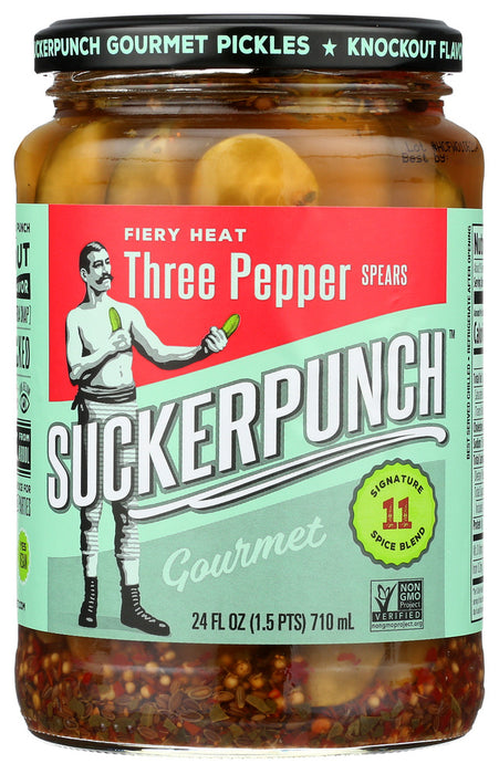 SUCKERPUNCH: Fiery Heat Three Pepper Spears, 24 oz