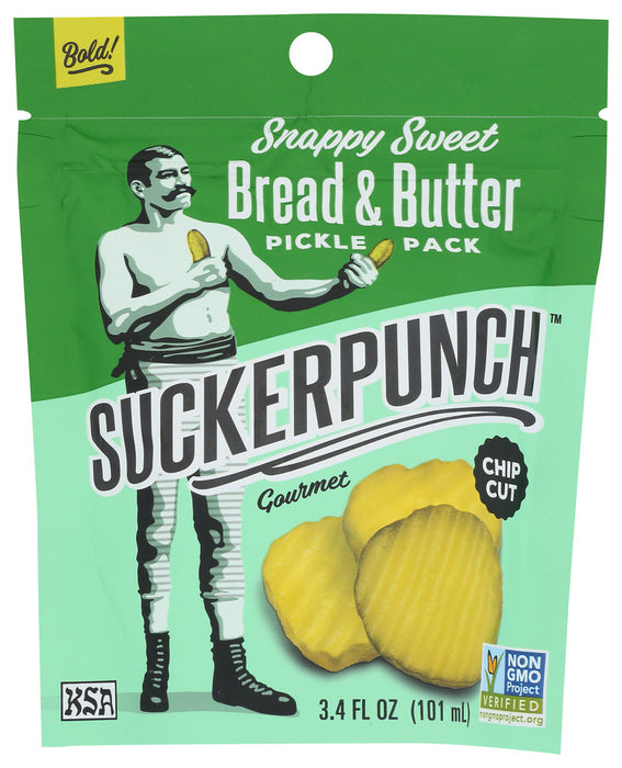 SUCKERPUNCH: Pickle Chips Bread Butter, 3.4 oz