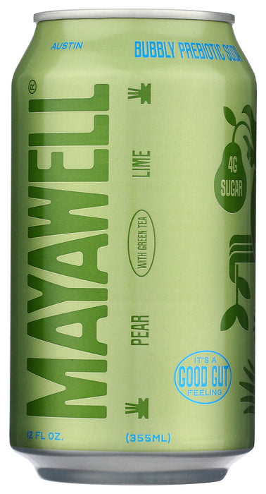 MAYAWELL: Prebiotic Soda Pear Lime, 12 fo