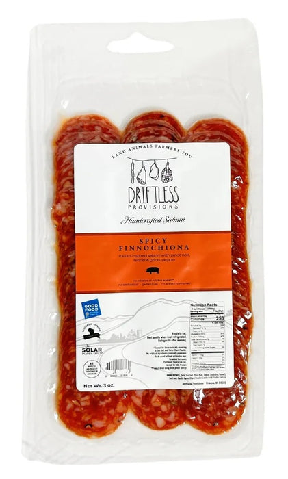 DRIFTLESS PROVISIONS: Pre-Sliced Spicy Finnochiona, 3 oz
