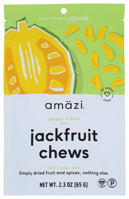 AMAZI FOODS: Ginger Lime Jackfruit Chews, 2.3 oz
