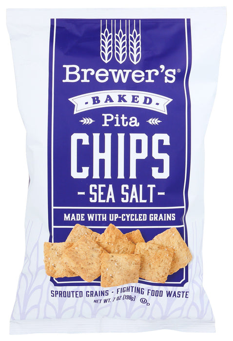 BREWERS CRACKERS: Sea Salt Pita Chips, 7 oz
