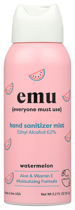 EMU: Hand Sanitizer Mist Watermelon, 2.2 oz