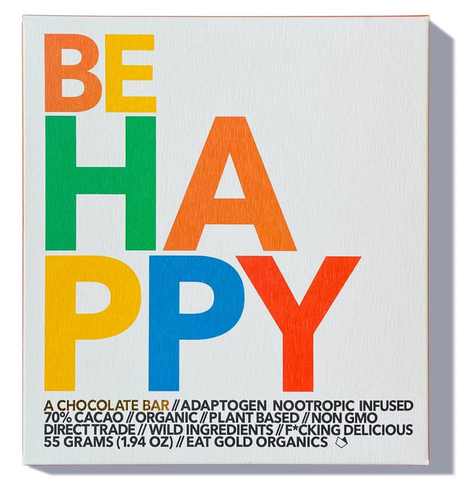EAT GOLD ORGANICS: Be Happy Chocolate Bar, 1.94 oz