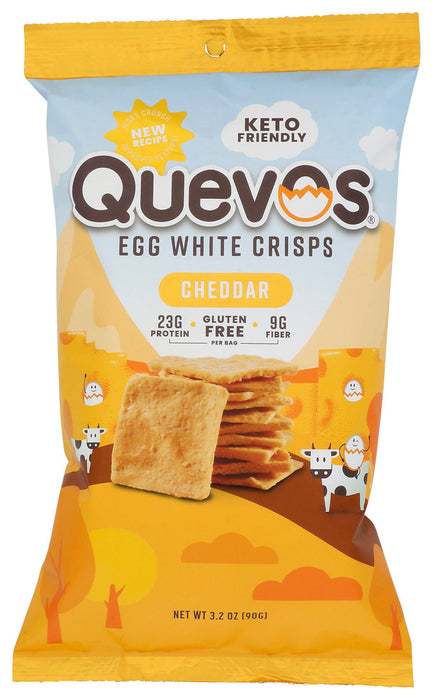 QUEVOS: Pita Protein Chip Chedar, 3.2 OZ