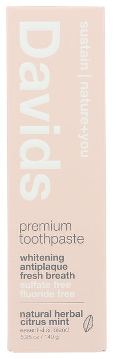 DAVIDS: Toothpst Prm Herb Cit Mnt, 5.25 OZ