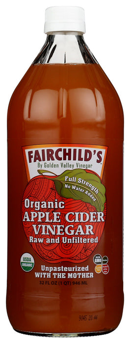 FAIRCHILDS: Vinegar Apple Cider Org, 32 oz